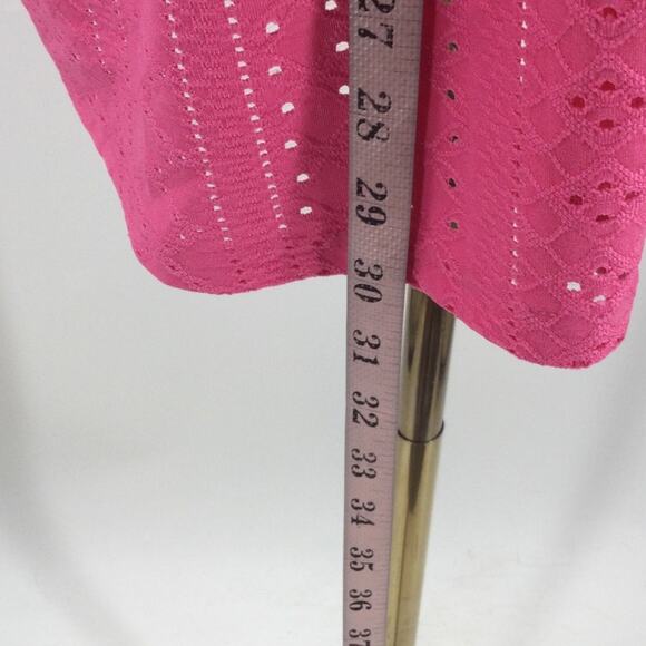 BLOOMCHIC 18-20 2X plus pink V Neck Short Sleeve lace shirt top blouse NWT 0B18 - Picture 3 of 6